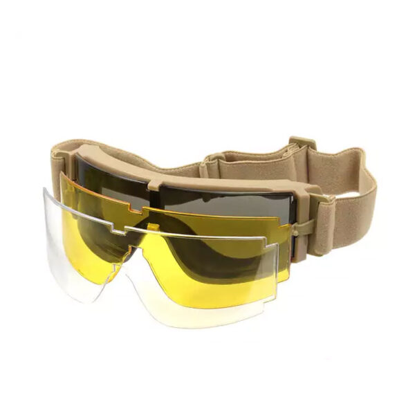 Ochelari PJ Panoramic Ventilated Goggle 3 lentile Tan